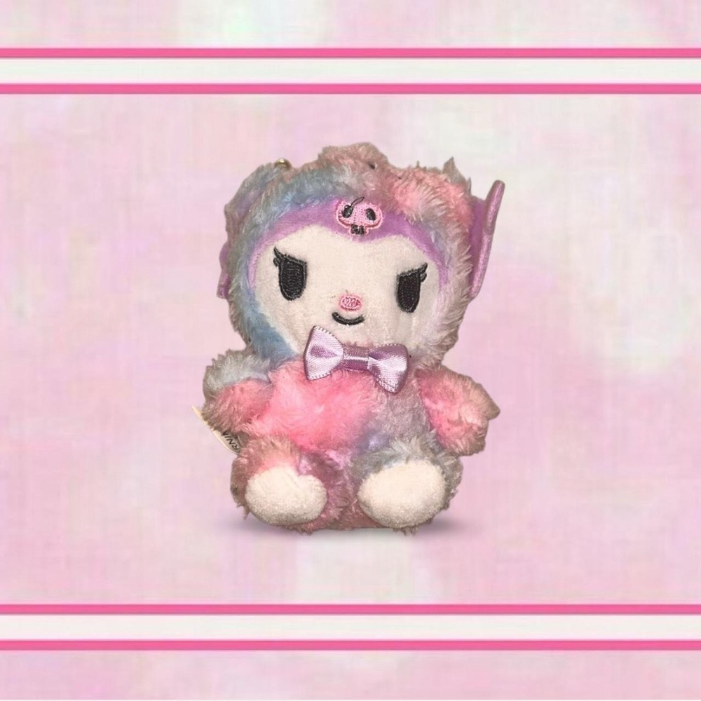 Kuromi Plushie Keychain - Pink and Blue